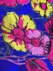 5Yards / pc 멋진 로얄 블루 시폰 실크 레이스 아프리카 매끄러운 꽃 실크 원단에 대한 라인 석과 드레스 비즈 JS41 - 5