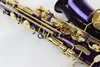 Brand Quality Music Instrument MARGEWATE Alto Eb Saxophone E Flat Unique Purple Body Gold Lacquer Key Sax With Mouthpiece3743402