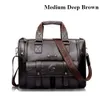 BailiLaoRen Business Briefcase Leather Man 14-15 Laptop Handbags Large-Capacity Travel Men's Messenger Crossbody Bag P0225c