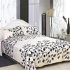 1 PC New Design 6 Sizes Polyester Bed Sheet With Elastic Band Leaf Pattern Deep 25cm Mattress Bed Cover Fitted Sheets Home Use
