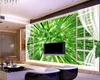 Custom Photo Wallpaper Exquisite HD refreshing green bamboo forest mood 3D stereo TV background wall Art Mural for Living Room Large Painti