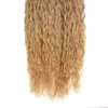 Contas Micro Encaracolados Nenhum Remy Nano Anel de Extensões de Cabelo Humano 10 "- 26" 1.0g / s 200g Cores Naturais