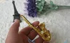 AUF LAGER Brandneues goldenes Saxophon-Design, Pfeifengriff, Löffel, Pfeife, Metallpfeife