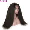 Kinky Straight Mongolian Virgin Human Hair Lace Front Wigs Fluffy Hair Yaki Straight Full Lace Paryk för afrikanska amerikanska kvinnor