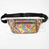 Moda Fanny Pack Bum Bag Festival Dinheiro Carteira De Viagem De Férias Saco Da Cintura Cinto Bolsa Brilhante PU Saco De Praia De Couro