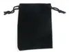 Velvet black Pure color Bags woman vintage drawstring bag for Gift diy handmade Jewelry Packaging Bag