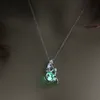 Uppdatera halsbandburen Mermaid Pendant Hollow Locket Halsband Luminours Glödande kulkedjekedja Hip Hop -smycken