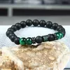 New Green & Blue Cz Beaded Men Bracelets Wholesale 10pcs/lot With Natural Tiger Eye And Matte Onyx Stone For Gift