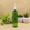 100ml 100pcs green brown empty round pointed mouth E liquid plastic container 100cc empty blue cosmetic bottles with pointed mouth270T