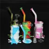 Färgglada Hookah Silicone Barrel Rigs Mini Dab Bongs Jar Vattenrör Silikonolja Drum Rig DHL