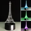 Tour Eiffel Design 3D Illusion lampe LED veilleuse éclairage domestique 7 couleurs cadeau décoration de noël # T56