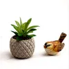 WCIC Mini Cement Decoratieve Bloem Pot Planter Pineapple Shape Concrete Desktop Nursery Pot Cactus Succulente Zaden Bonsai Vaas