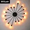 Atomik Starburst Demir Duvar Sconce Sputnik Duvar Lambası Vintage Aydınlatma Oturma Odası Restoran Kafe Yatak Odası El Çatı Duvar Light264Q