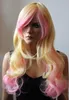 Fashion Light Gold an Pink Cosplay synthetic Short Women Hair Wig