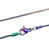 1,2mm Rainbow Color Snake Chain Halsband 22 "Rostfritt stålkedja 22inch