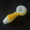 Hot Selling Luminous Glass Oil Burner Pipe Glow In The Dark Smoking Pipes Scorpion Desgin Tobacco Pipe 10 Colors Glass Spoon Pipes