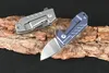 Högkvalitativ HY Mini Small Frlipper Folding Knife D2 Drop Point Blade TC4 Titaniumlegering Handle Boll Bearing EDC Pocket Knives Present Kniv