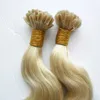 Blond brasiliansk Virgin Body Wave Keratin Kapslar Human Fusion Hair Nail U Tips Hair Extension 200g Remy Pre Bonded Hair Extension