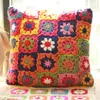 Almofada de crochê artesanal princess039s jardim designs cadeira almofada descrição travesseiro cootton flor quadrado 4040cm com fillin4997340
