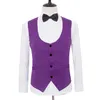 Krawieckie garnitury Purple Purple Wedding Stan drukowane Tuxedos Szal Groomsman Groomsman Suit niestandardowy man man man man japa pantsvest289t