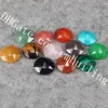 20Pcs 16mm Diamond Shape Natural Quartz Cab Faceted Point Surface Round Flatback Crystal Semi Precious Gems Cacbochons for Jewelry Making