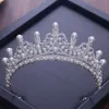 Tiaras och kronor lyxiga pärlprinsessan tävlingsengagemang bröllop hårtillbehör för brud smycken shine crystal272u