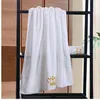 5 Star Hotel Luxury Embroidery White Bath Towel Set 100% Cotton Large Beach Towel Brand Absorbent Quick-drying Bathroom Towel