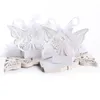 50st Candy Box Wedding Gift Bag Papper Butterfly Dekorationer för Bröllop Baby Shower Birthday Gäster Favoriter Favoriter Party Supplies