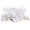 50 sztuk Cukierki Pudełko Ślubny Prezent Torba Papier Motyl Dekoracje Dla Ślubu Baby Srick Birthday Goście Urodziny Favors Event Party Supplies