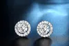 New Arrival Fashion Stud Earings Big Diamond Round Earrings for Women Girl White Zircon Earrings