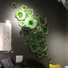 Design de placas de flor de lótus estilo feito à mão candeeiros de vidro de Murano arte decoração para pendurar na parede iluminação interior