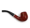 New red resin pipe, retro man pipe, acrylic bending handle, handmade wooden pipe.