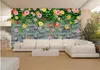 Gros-3D photo papier peint personnalisé 3d peintures murales papier peint Mode jardin fleurs jardin restaurant décoration murale peinture