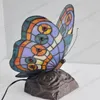 Butterfly bedside table lamp bedroom lamp living room study of European animal lamps Tiffany glass new235C