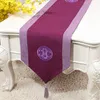 Vintage bordado chino alegre camino de mesa algodón lino mantel fiesta de Navidad rectangular mesa de comedor mantel individual 200x33 cm