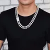 Ciężki sześcien cyrkonia Miami Męski Naszyjnik z łańcuchem z bransoletą Zestaw Złoty Srebrny Srebrny 20 mm Big Choker Hip Hop Jewelry 229s