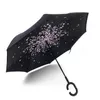 Hot Folding Reverse Umbrella 63 Styles Double Layer Inverted Long Handle Windproof Rain Car Umbrellas C Handles UmbrellasT2I384