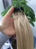 Anpassad färg tillgänglig 6D Human Hair Extensions 9a Svart Blont Brown Ombre Markera 100Strands 100gram / uppsättning kan stylas med järn