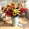 Style pastoral 15 têtes/Bouquet de Roses avec têtes de fleurs en soie 50 cm fleurs artificielles fleur en soie pour mariage/décoration de la maison
