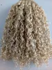 Strong Chinese Virgin Remy Curly Hair Weft Human Top Extensions blonde 613 Color 100g one bundle9331411