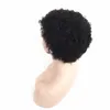 Parrucche per capelli umani ricci corti Parrucche afro di colore naturale da 4 pollici Parrucche brasiliane per capelli vergini Remy Parrucca fatta a macchina per donne nere6582420