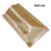 5x8 cm 500 pezzi / lotto arancione lucido Open Top Foglio di alluminio Buste termosaldate per tè Candy Snack Mylar Foil Heat Seal Sacchetti per alimenti sottovuoto