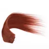 # 33 Dark Auburn Brown Clip In Human Hair Extensions 7st / Set 100g Virgin Tjock Clip In Hair Extension