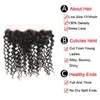 Brasilianska Deep Wave Virgin Hair 13x4 Lace Frontal med buntar 100% obearbetade brasilianska mänskliga hårvävtillägg handlar naturlig färg