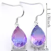 Luckyshine 5 Setslot Light Purple Tricolored Tourmaline Crystal Zircon 925 Silver Women Holiday Gift Netring arring Je2347065