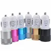 1000pcs Metal Dual usb ports 2.1A+1A Car charger chargers adapter for samsung s4 note 2 3 4 s6 s7 gps mp3