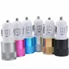 LED Car Charger Dual USB Ports Alloy Metal Car Chargers Universal 2.1a Power Adpater do Samsung Android Telefon GPS MP3