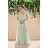 Mint Green Sukienki druhny długość długości podłogi spaghetti paski szyfonowe Maid of Honor Wedding Party Suknie Hy389