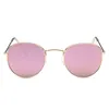 Oulylan Vintage-Sonnenbrille für Damen, trendige Brille mit kreisförmigem Rahmen, modische Beschichtung, reflektierende Spiegelbrille, UV400-Brille