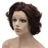 Short Curly Dark Brown Synthetic Lace Front Stylish Wig